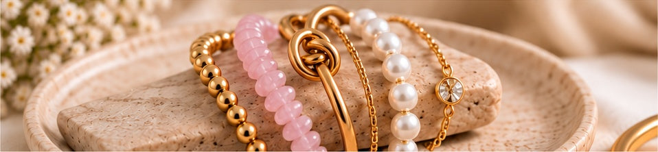 Layered bracelet stack styled for The Silfran Journal