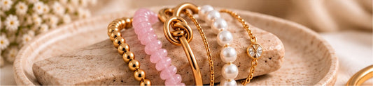 Layered bracelet stack styled for The Silfran Journal