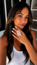 Natural Crystal Statement Ring – Adjustable