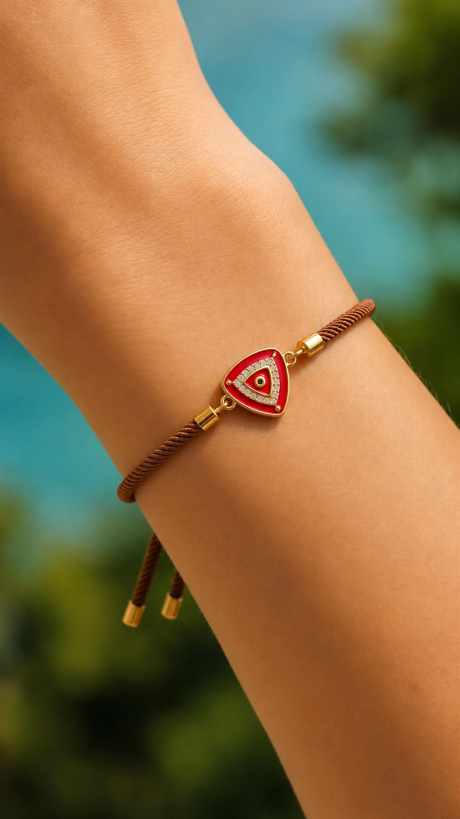 Evil eye adjustable bracelet