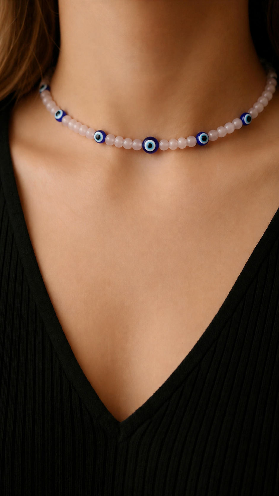 Crystal Bead Pendant Necklace