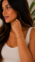18K Gold-Plated Stainless Steel Bamboo Bracelet