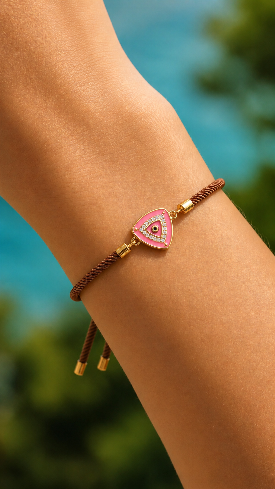 Evil eye adjustable bracelet