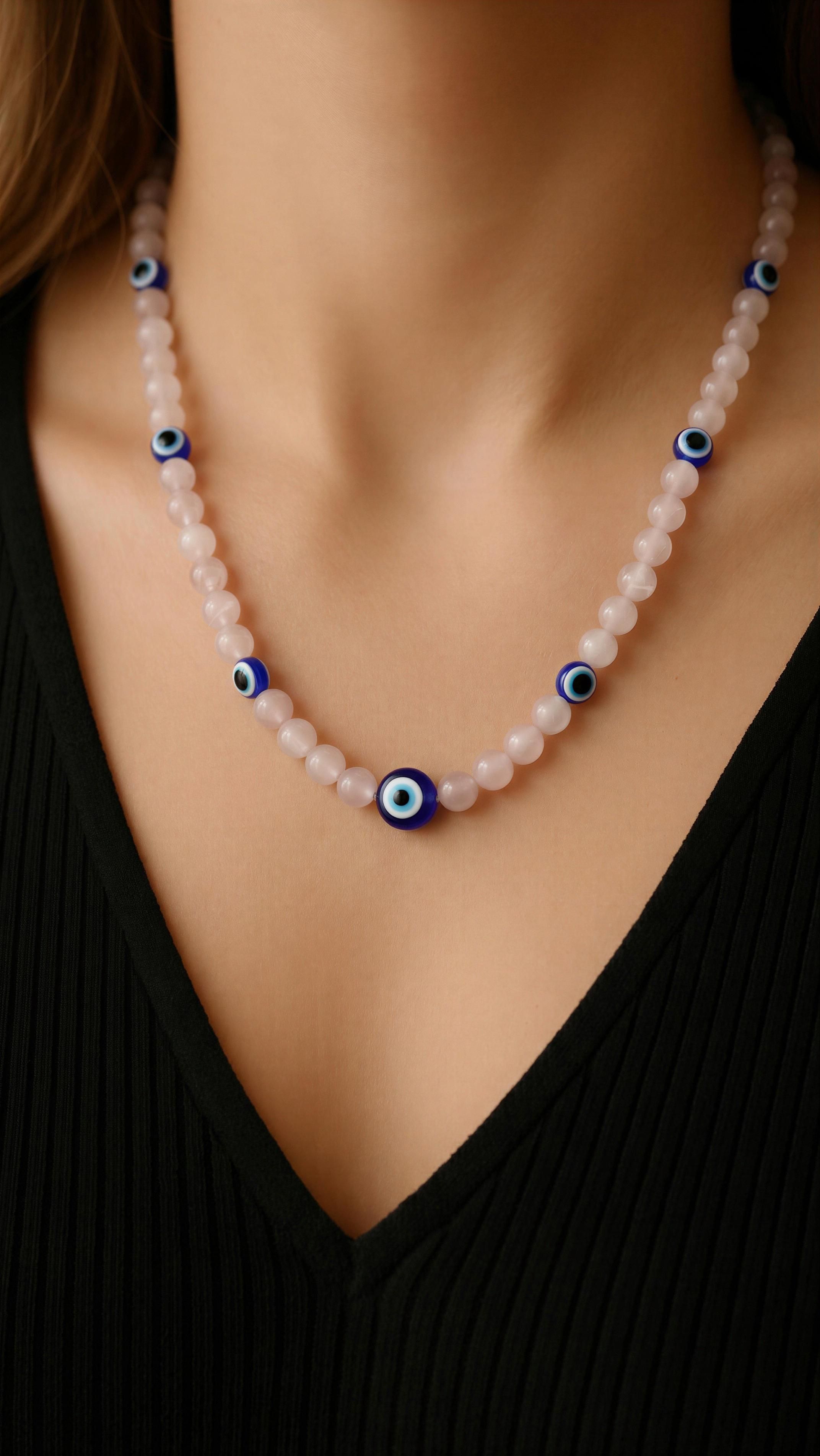 Crystal Bead Pendant Necklace