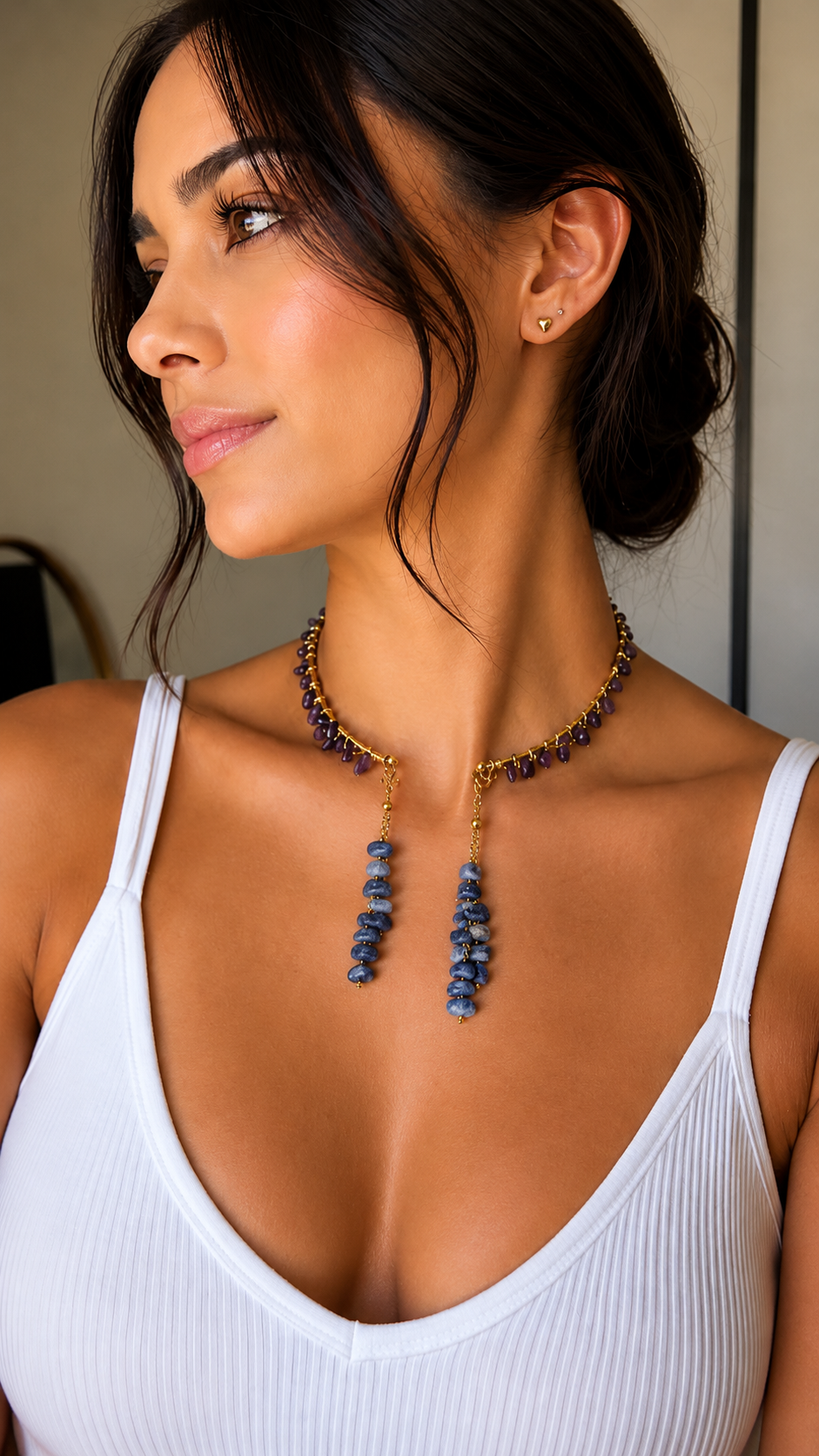 Wire Wrapped Crystal Necklace