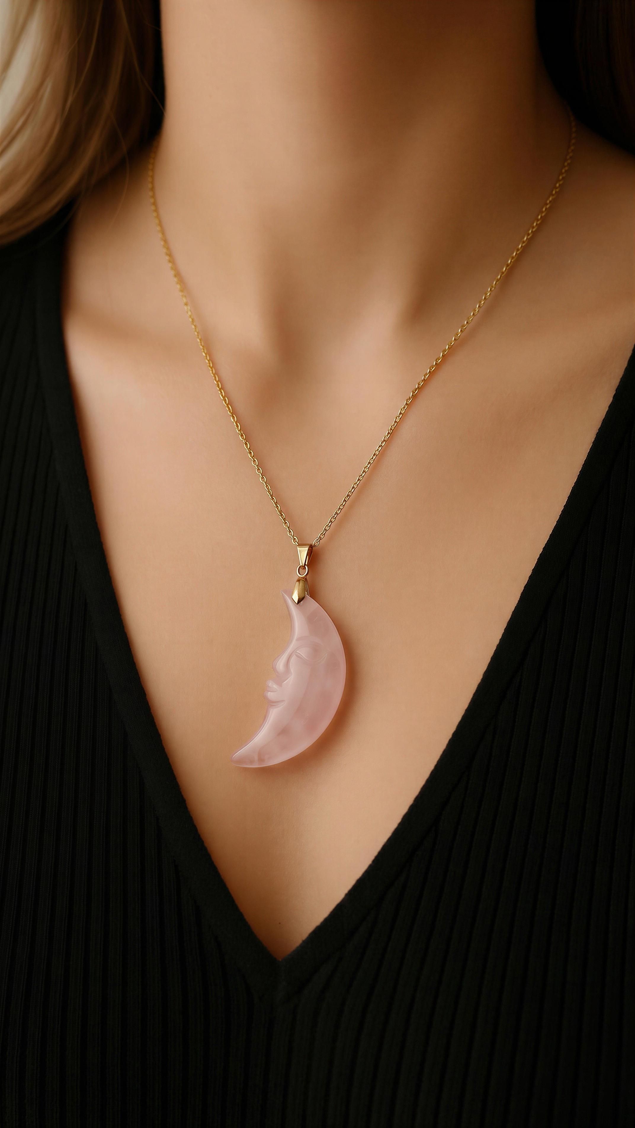 Silver Chain Crystal Pendant Necklace