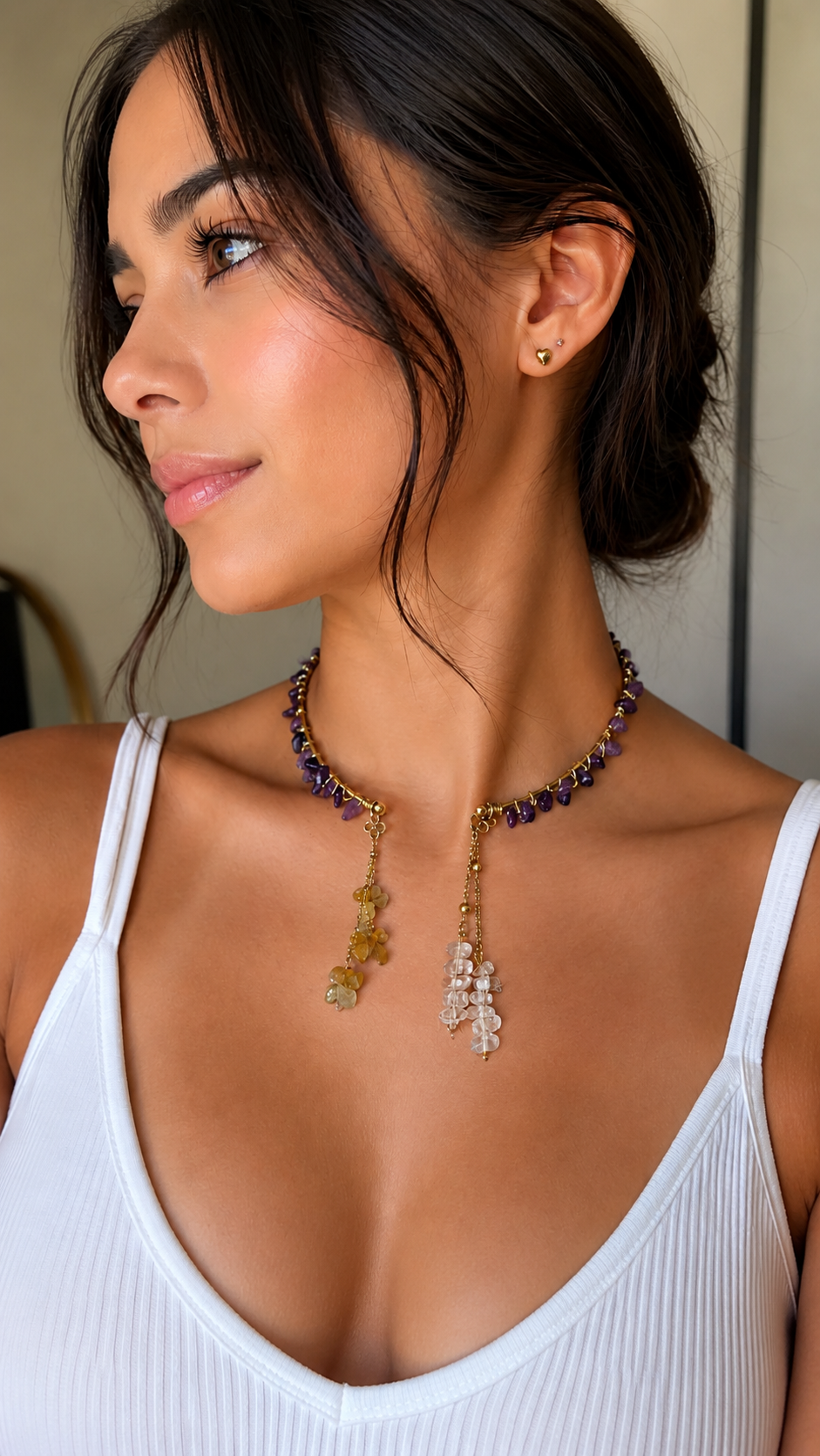 Wire Wrapped Crystal Necklace