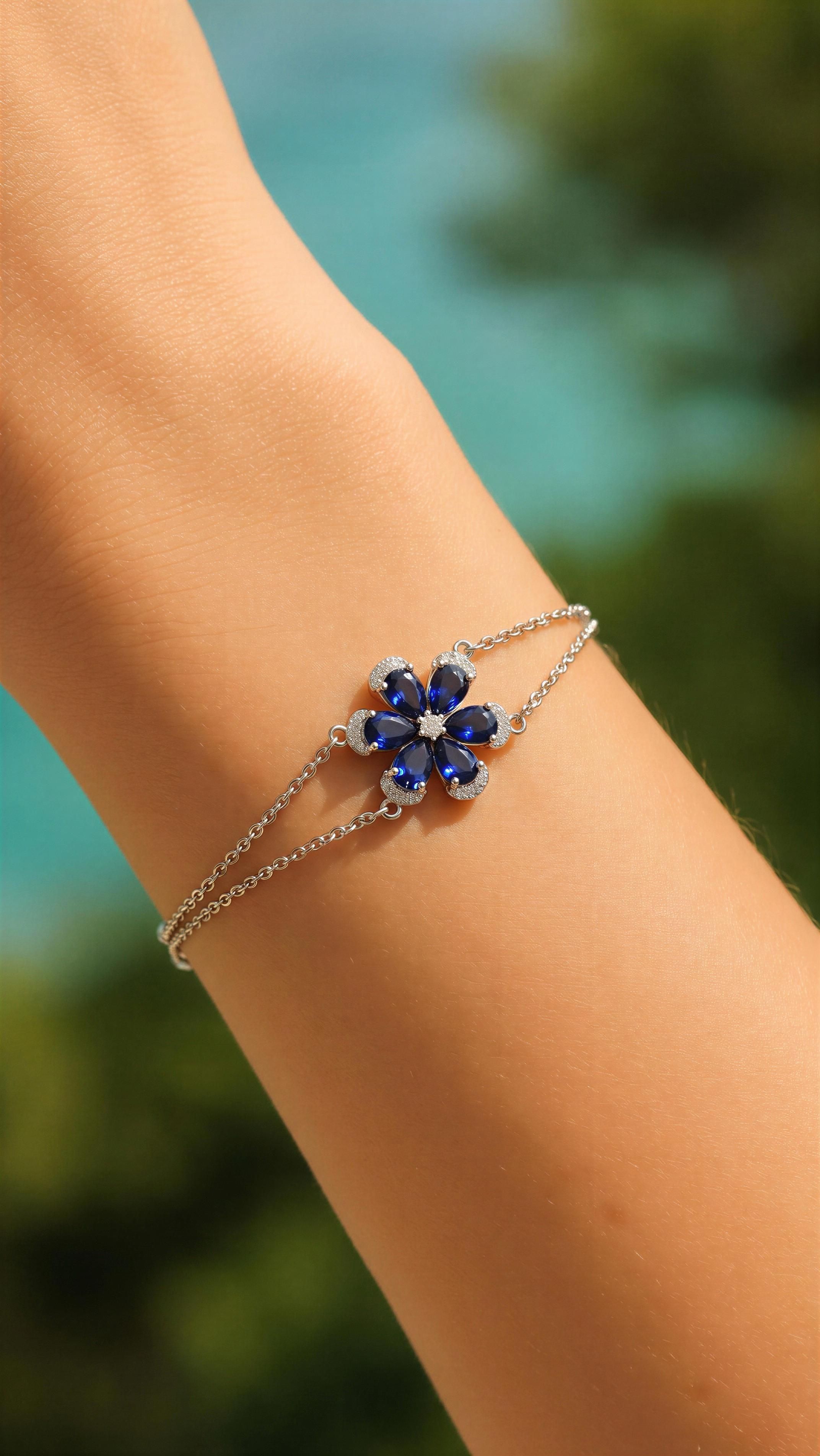 Blue Flower Bracelet
