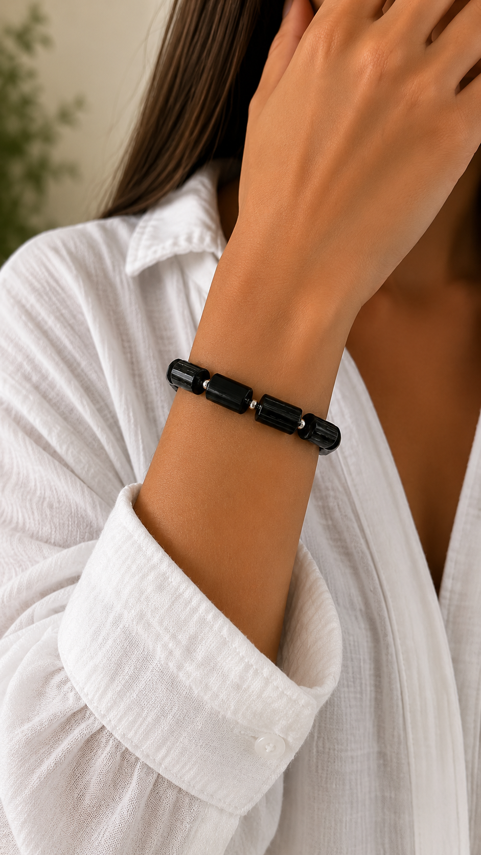 High-Grade Natural Black Tourmaline Bracelet – Pakistan