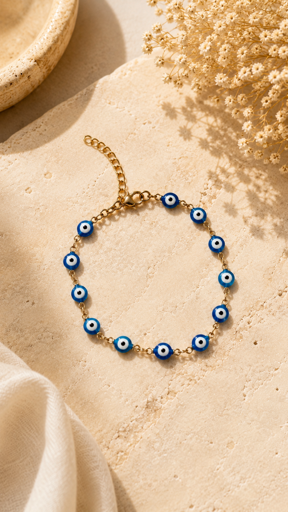 Colorful Evil Eye Beaded Chain Bracelet