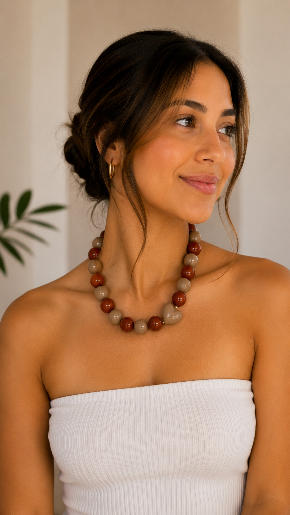 Chunky Acrylic Heart Bead Necklace