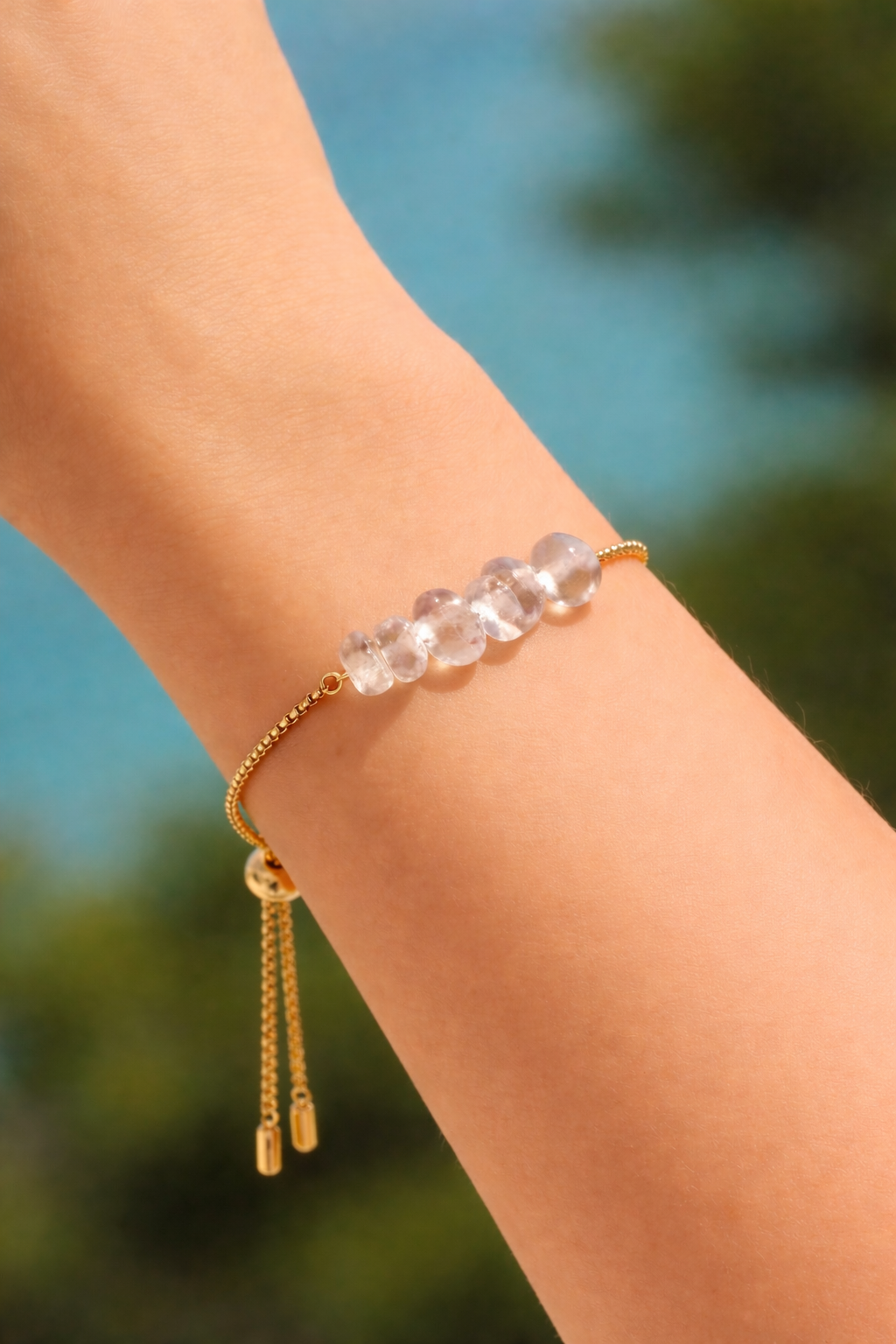 Crystal Chip Adjustable Bracelet