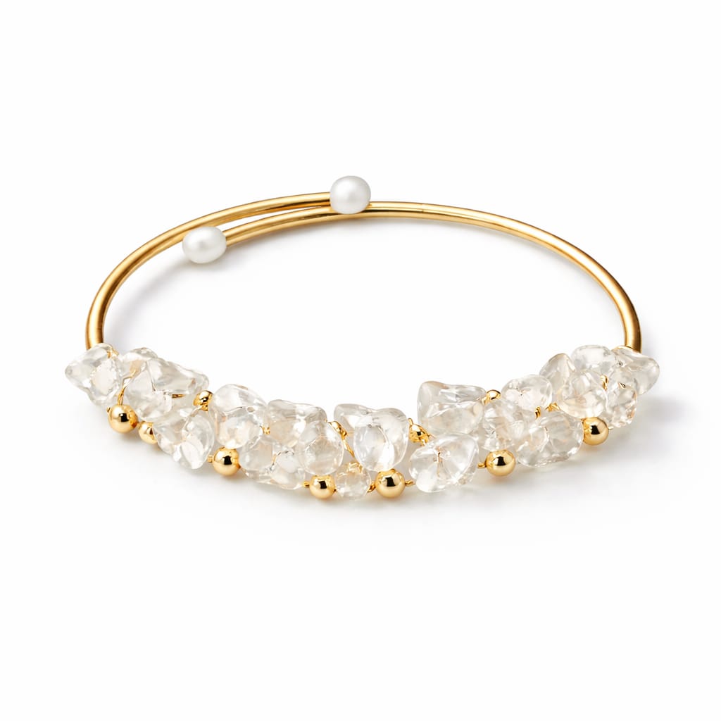 Crystal Chip Wire Bangle