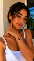 Gold Evil Eye Beaded Bracelet
