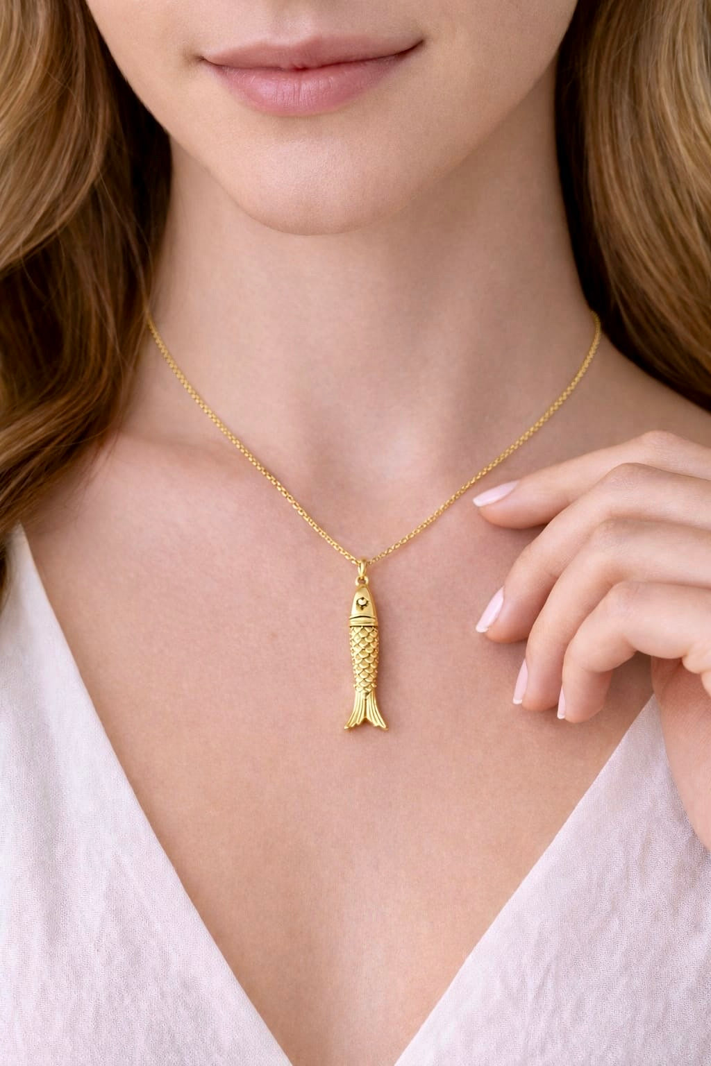 Fish Bone Pendant Necklace