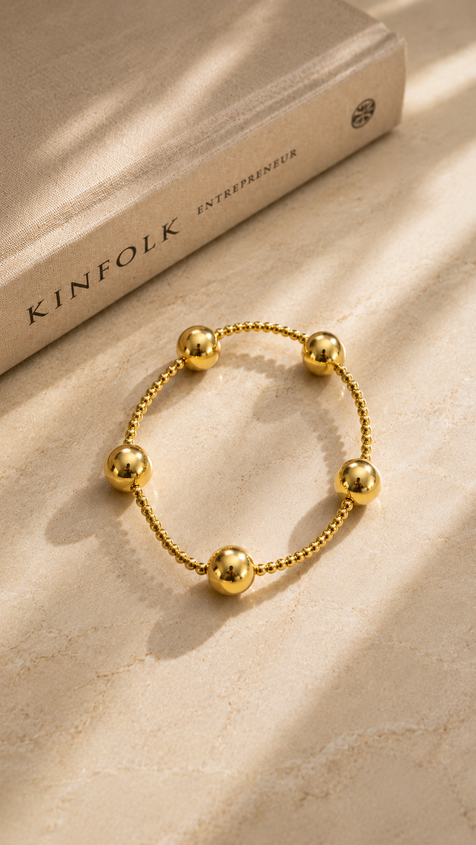 Gold Beaded Ball Bracelet