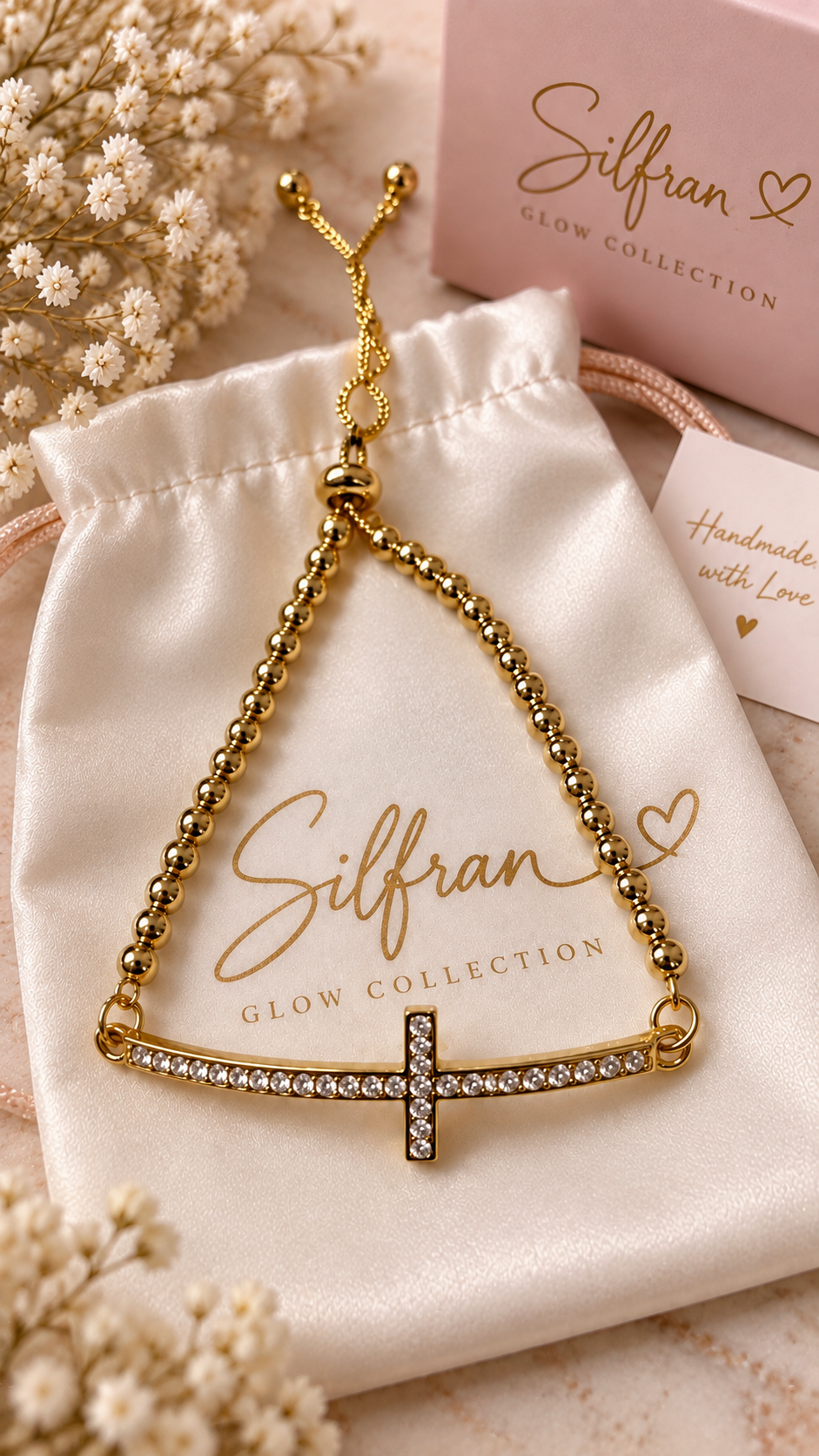 Faithful Glow Crystal Cross Bracelet