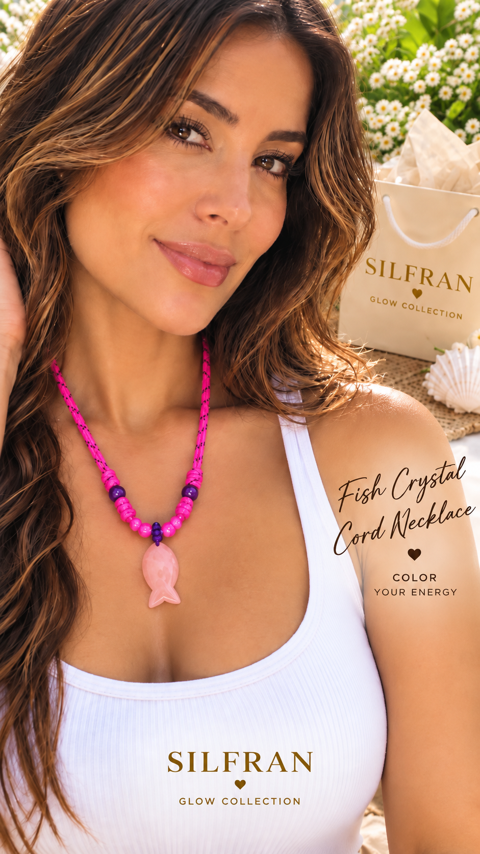 Fish Crystal Cord Necklace