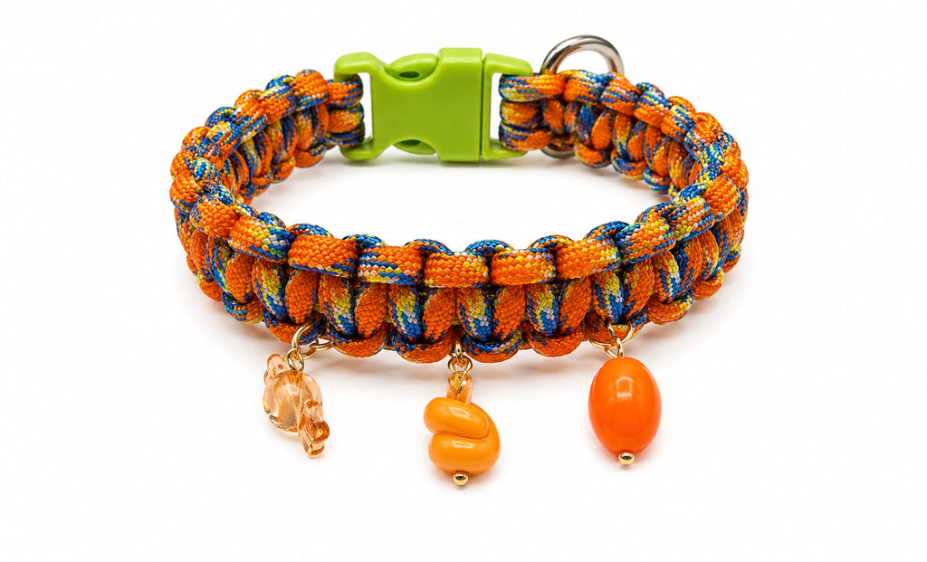 Handmade Paracord pet Collar with Charms