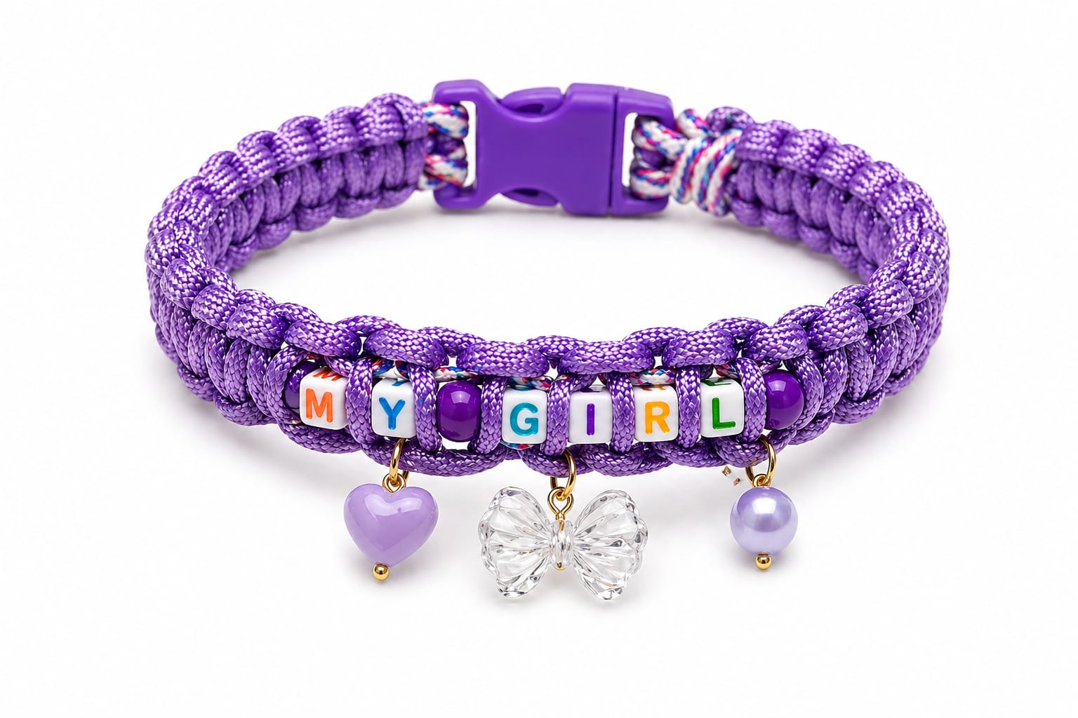 Handmade Paracord pet Collar with Charms