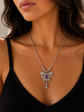 Butterfly Pendant Necklace | Adjustable Braided Cord Necklace
