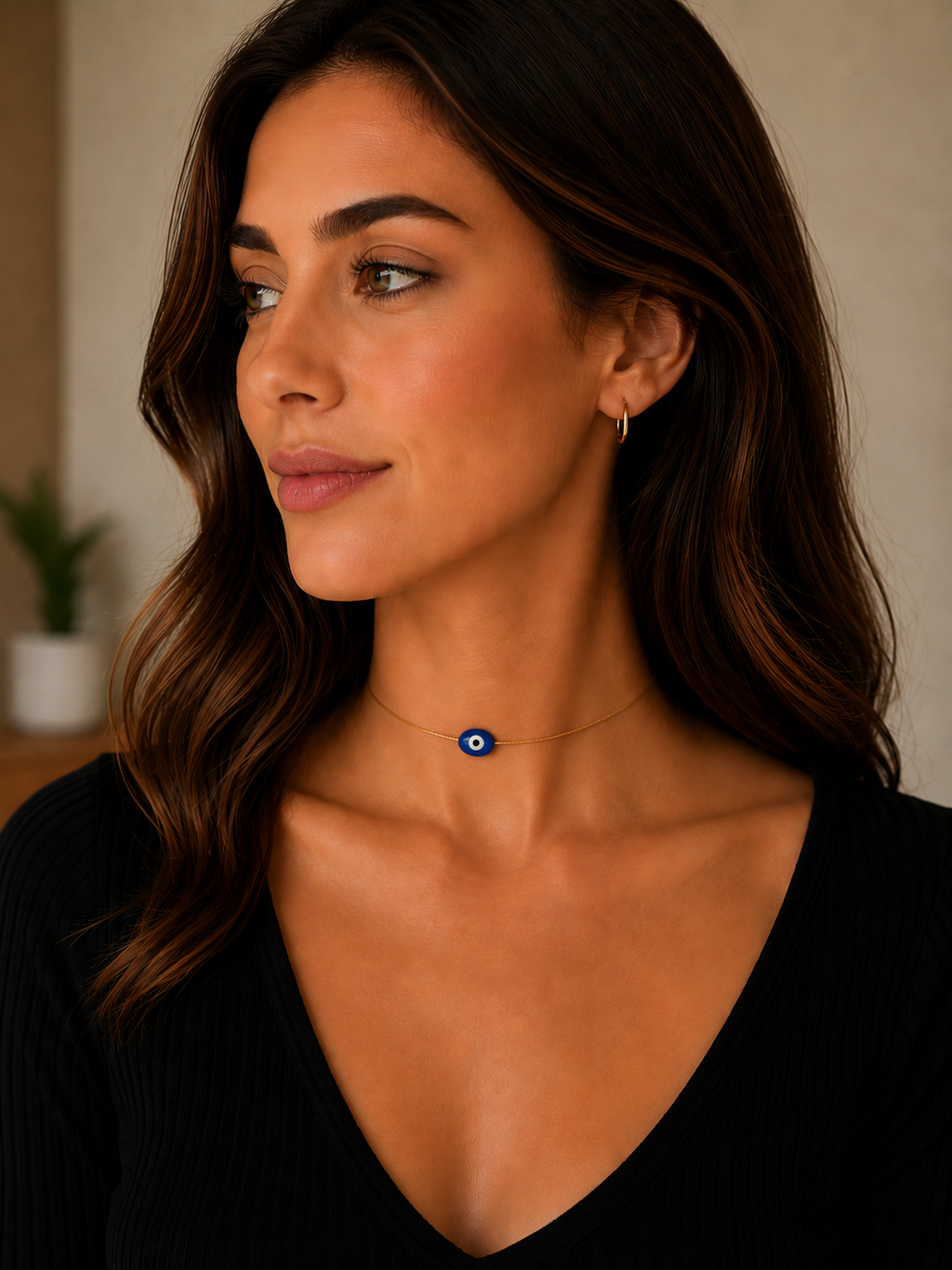 Cloud Choker Necklace with Pendant
