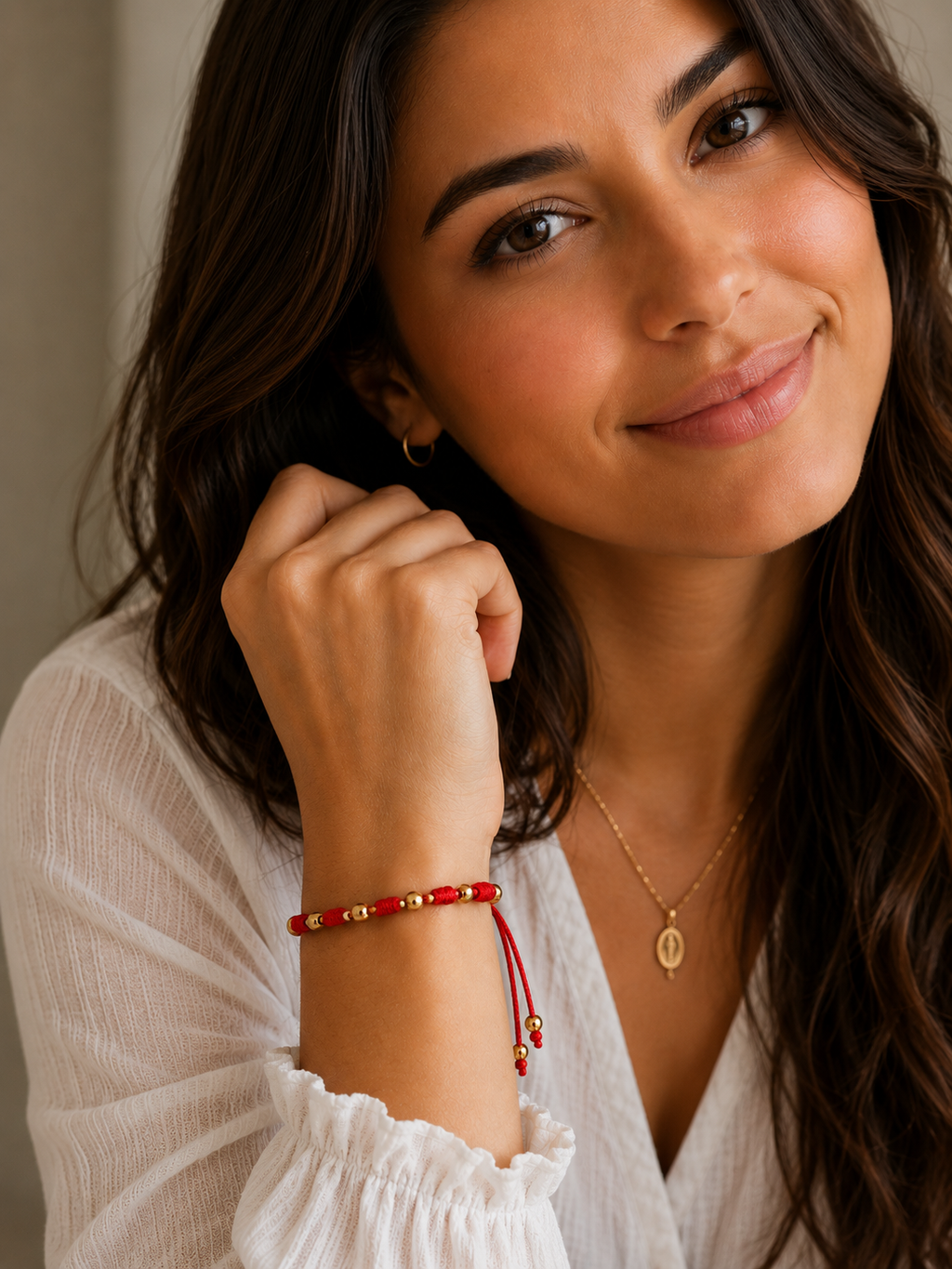 7 Knots Red String Cross Bracelet