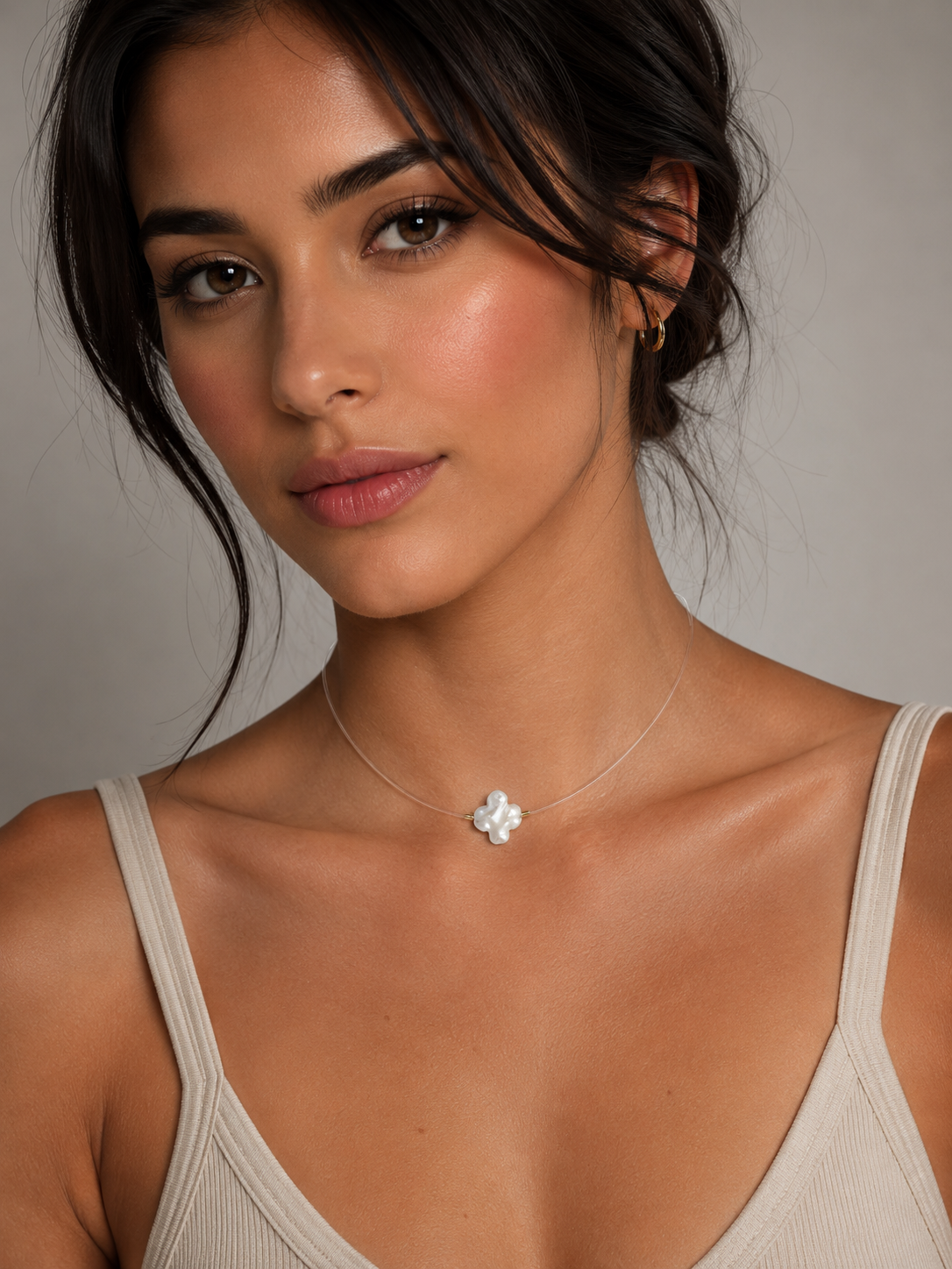 Cloud Choker Necklace with Pendant