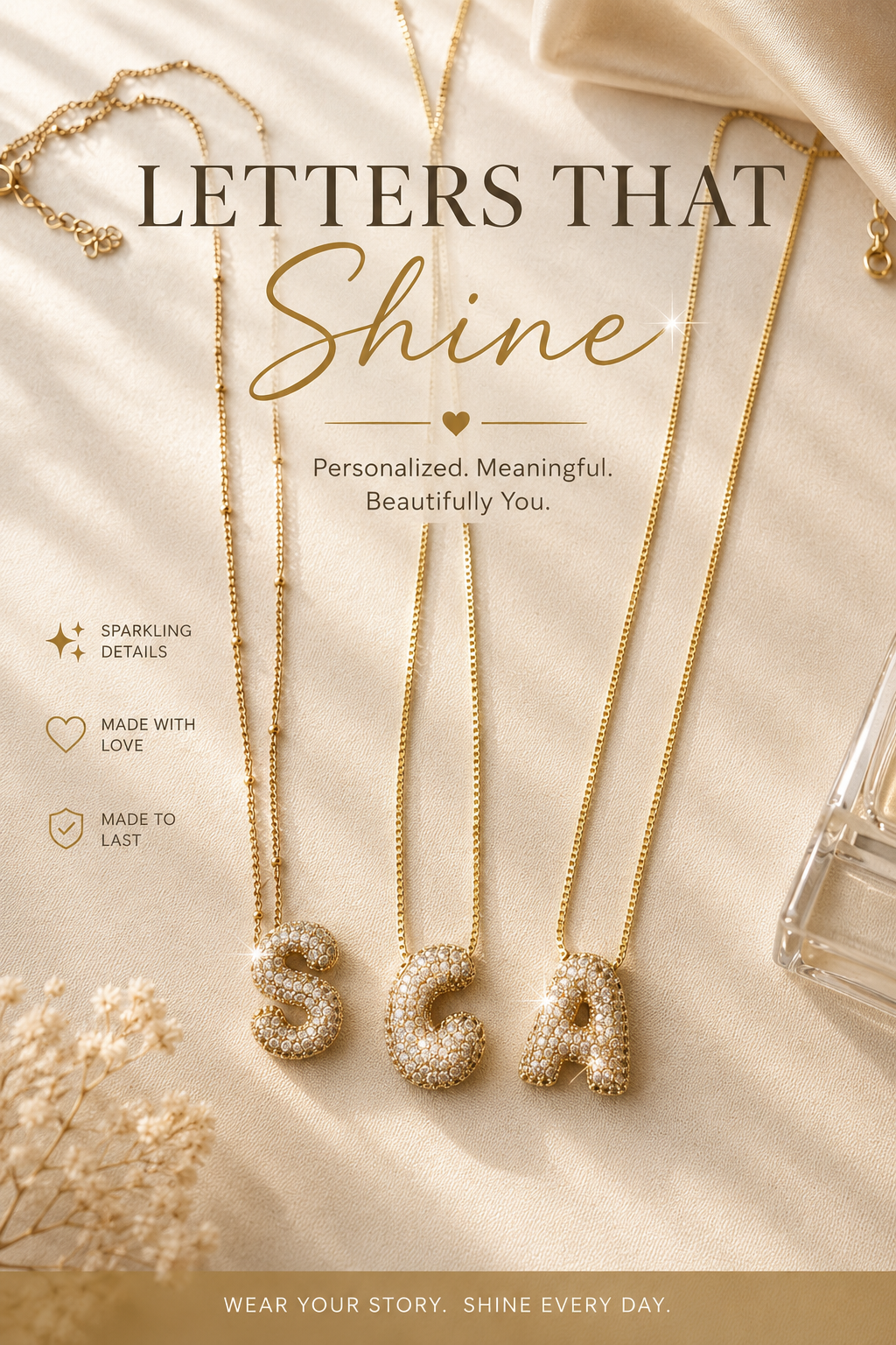 Bubble Initial Necklace