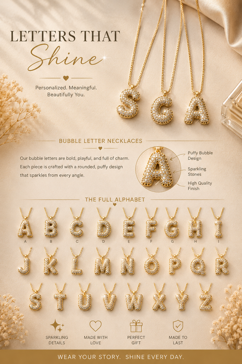 Bubble Initial Necklace