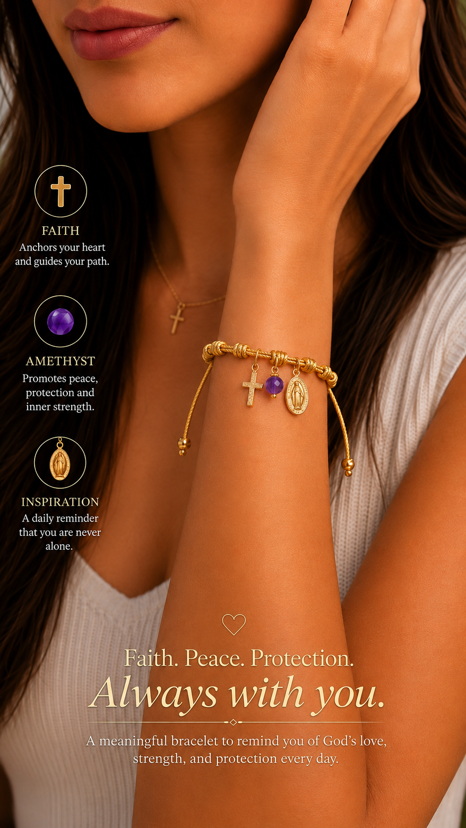 7 Knots Red String Cross Bracelet