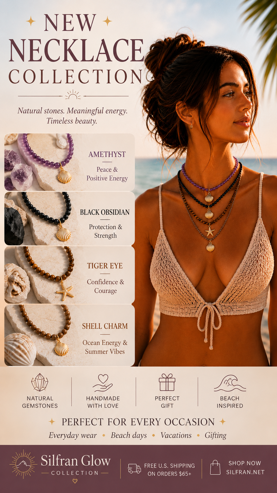 Crystal Faceted Necklace Collection