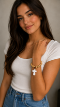 Wooden Cross Bracelet