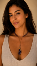 Alacam Amethyst Necklace – Turkish Amethyst on Gold Stainless Steel