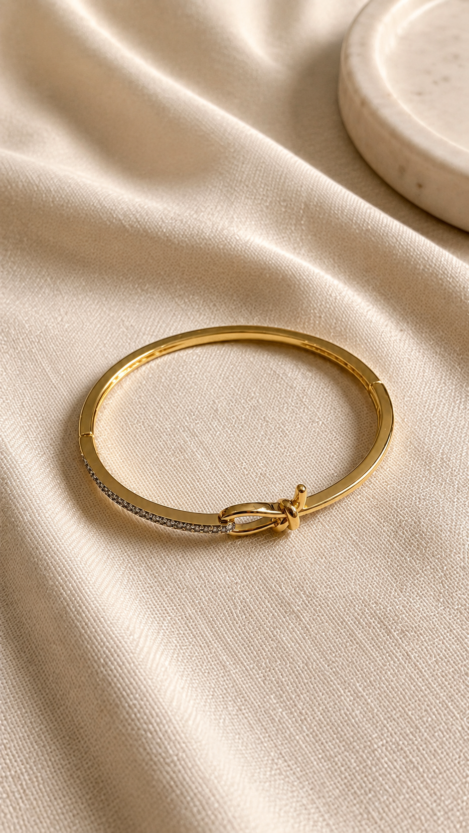 Elegant Gold Knot Bangle Bracelet