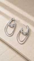 Geometric Layered Tassel Earrings