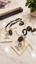 Natural Mixed Gemstone Amethyst Pendant Necklace