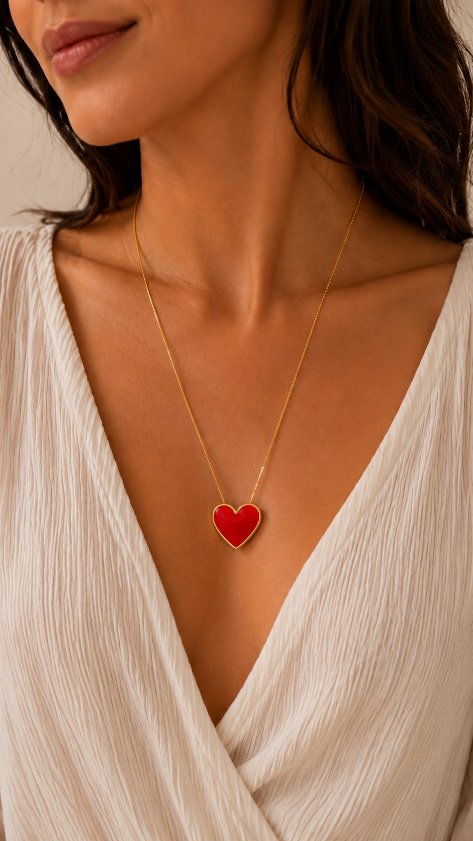 Red Heart Pendant Necklace