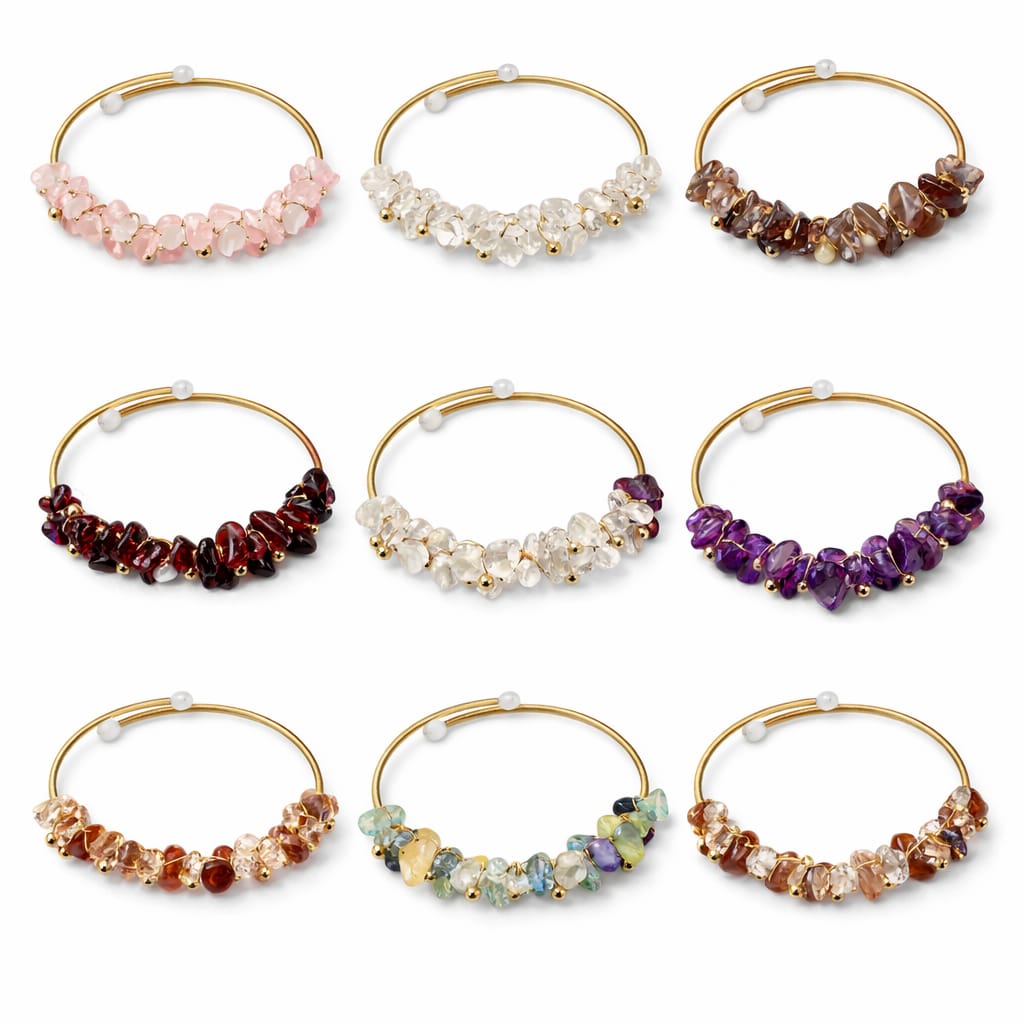 Crystal Chip Wire Bangle