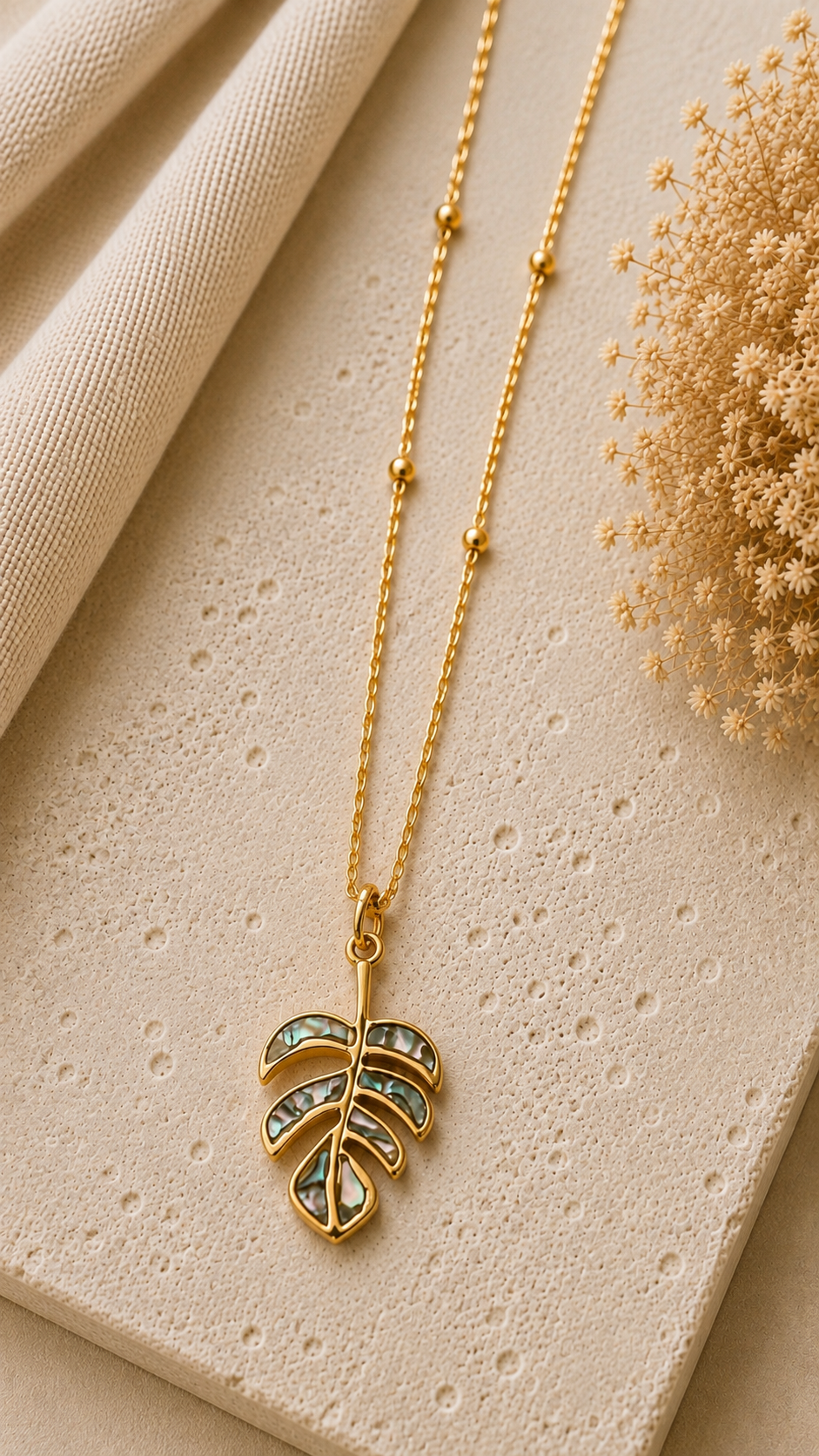 Gold-Tone Shell Pendant Necklace