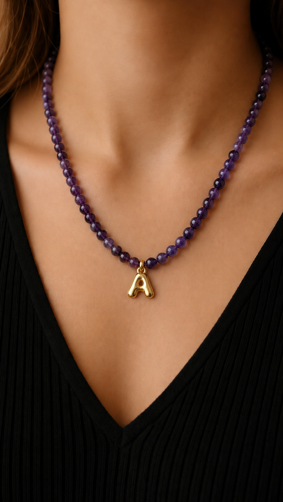 Initial Beaded Necklace