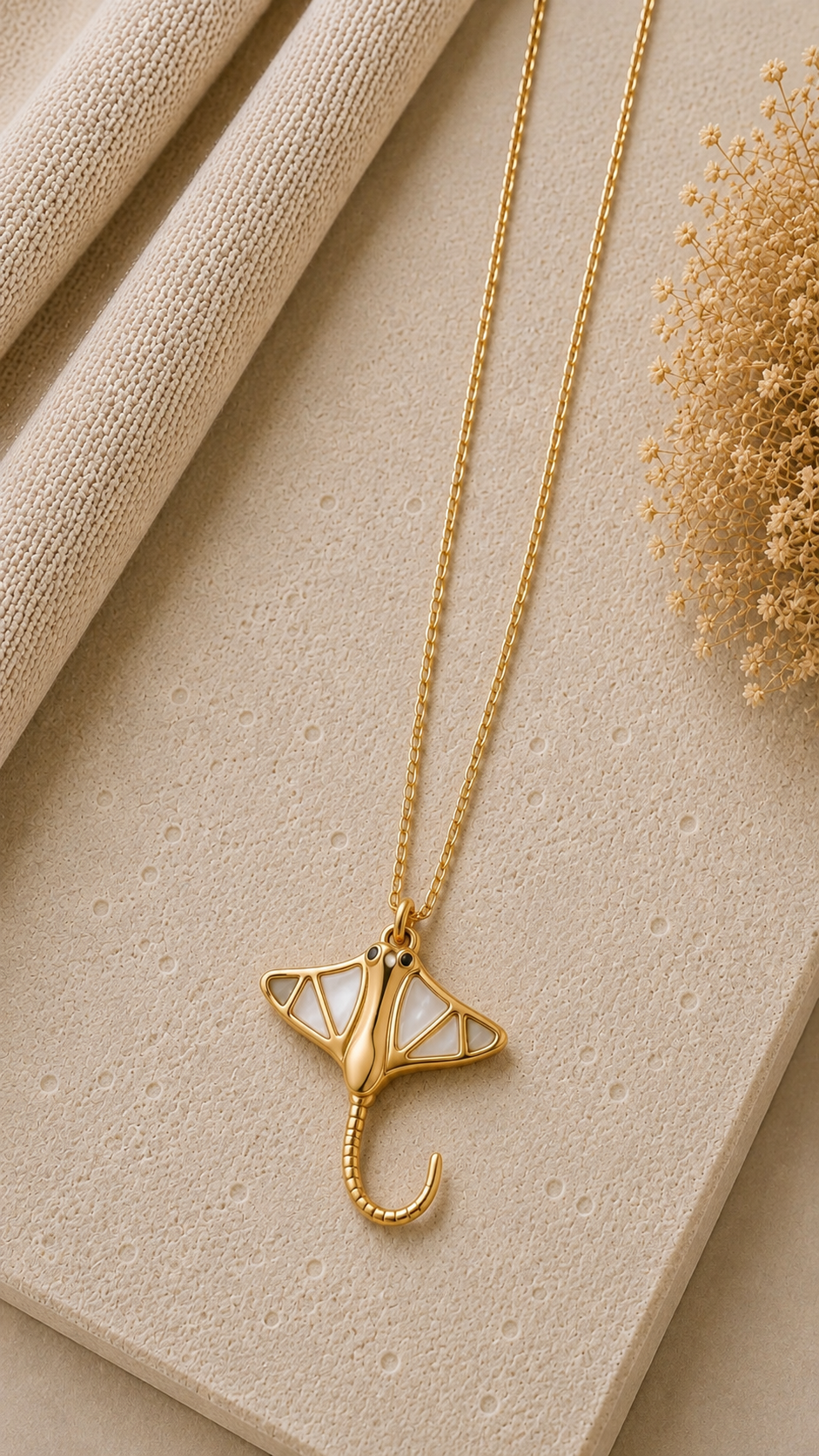 Gold-Tone Shell Pendant Necklace
