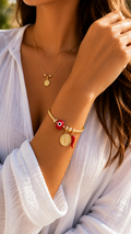 Snake Chain Virgin Mary Charm Bracelet