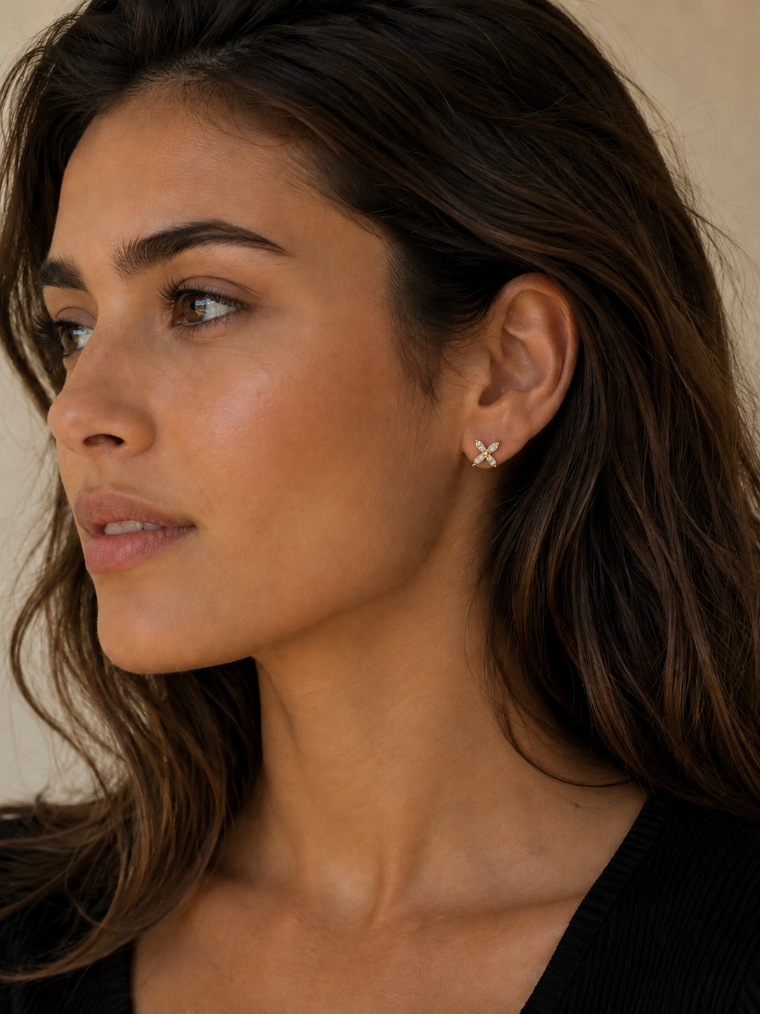 Cubic Zirconia Cross earring