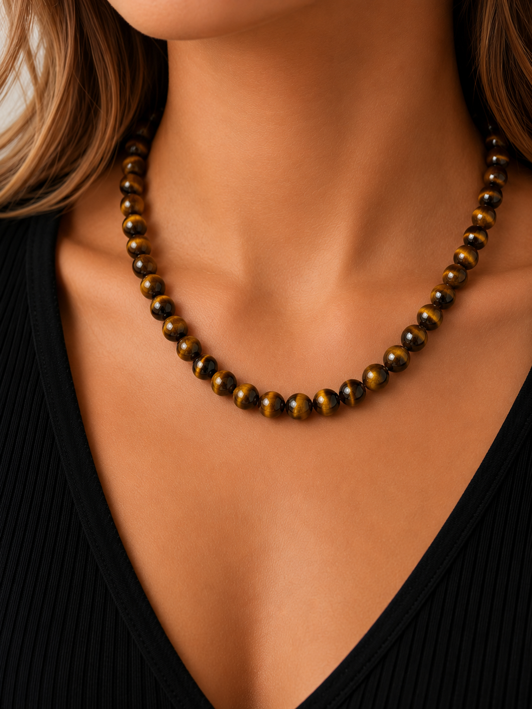 Classic Bead Necklace | Natural Stone Jewelry