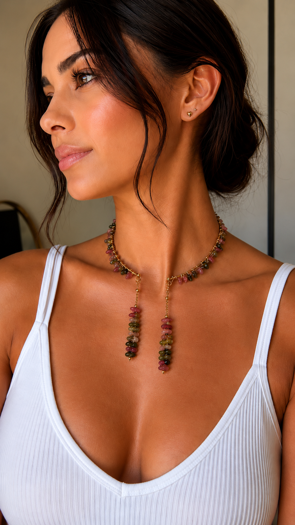 Wire Wrapped Crystal Necklace