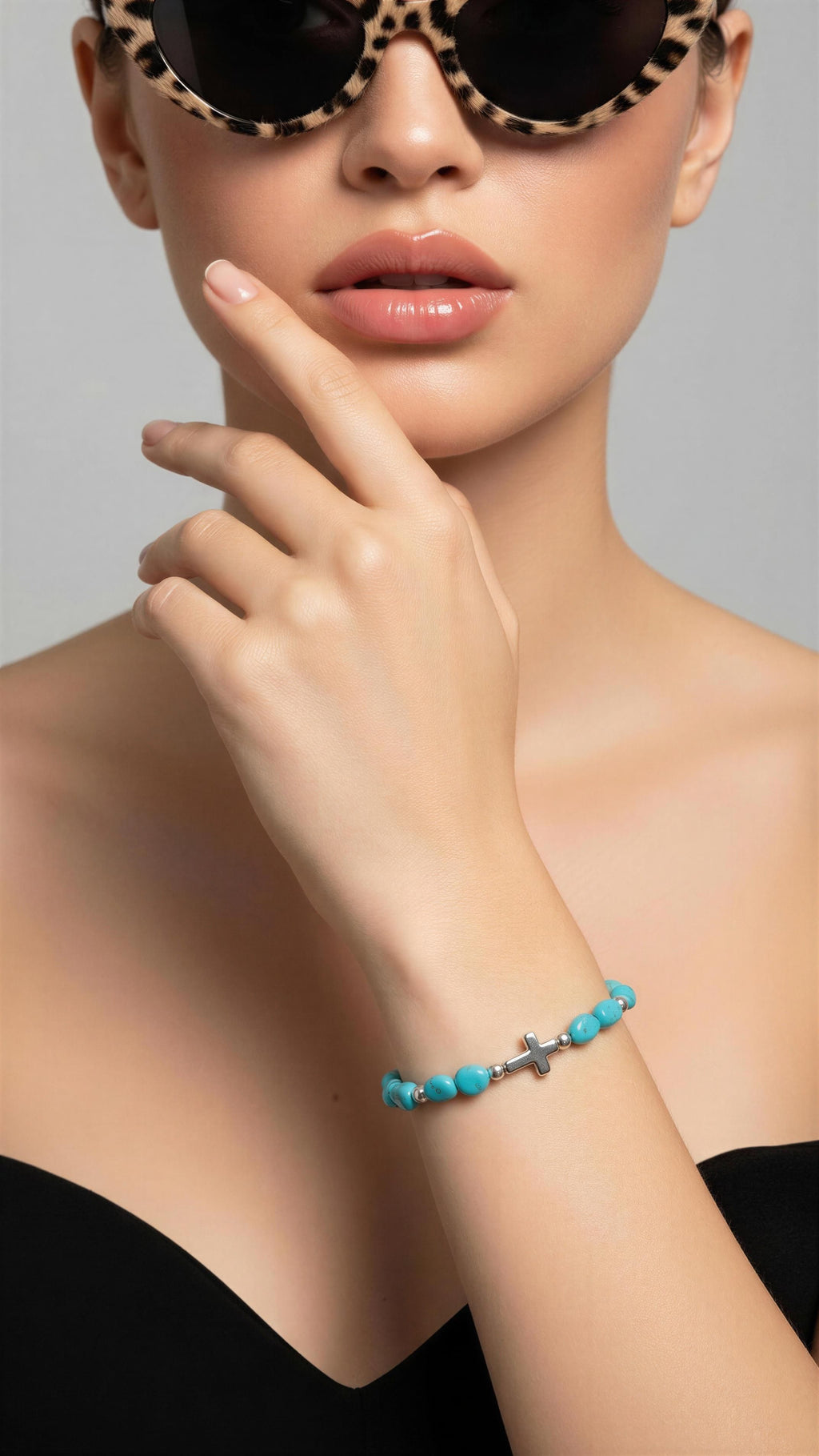 Turquoise cross pendant Bracelet