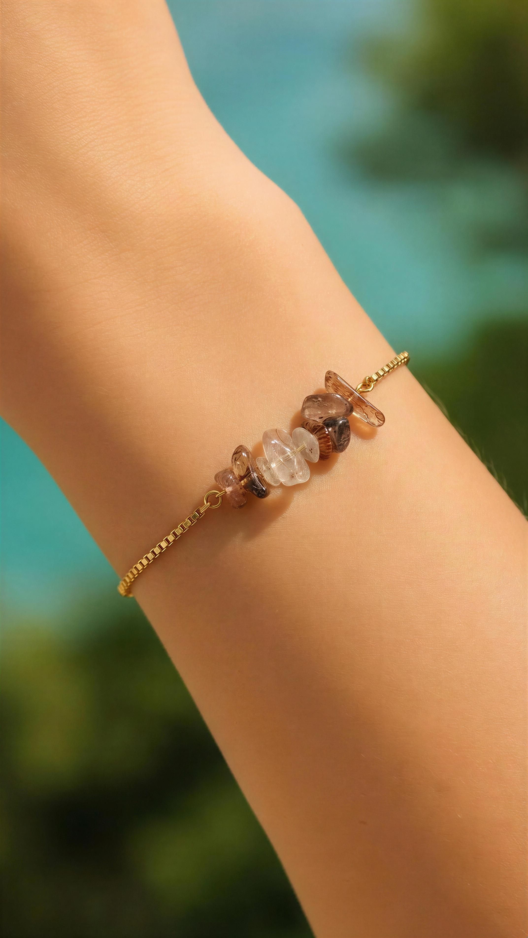 Crystal Chip Adjustable Bracelet